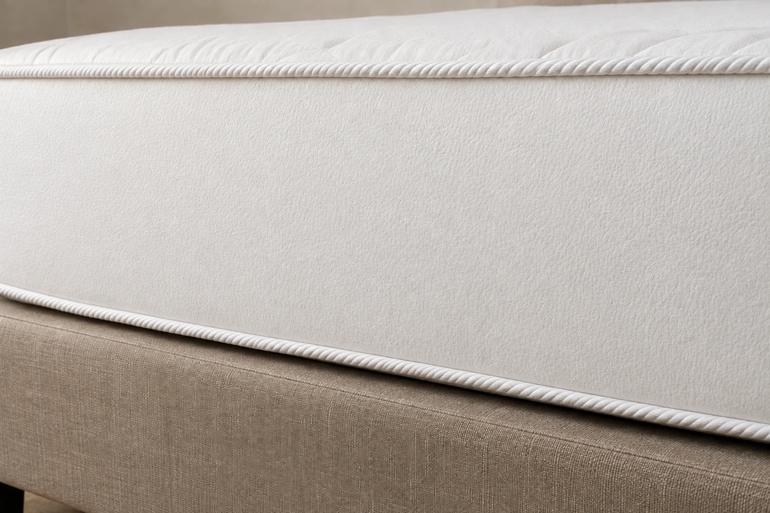 The same mattress treated and encased, with the seam sealed