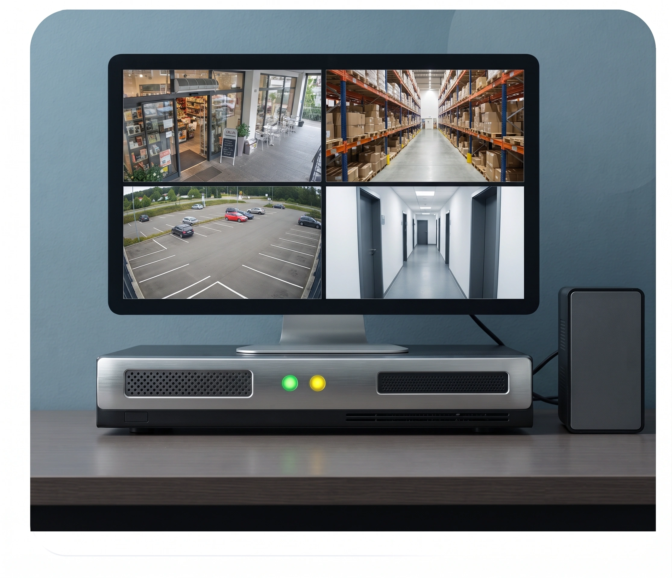 DVR and NVR being set up with a drive fitted and schedule configured