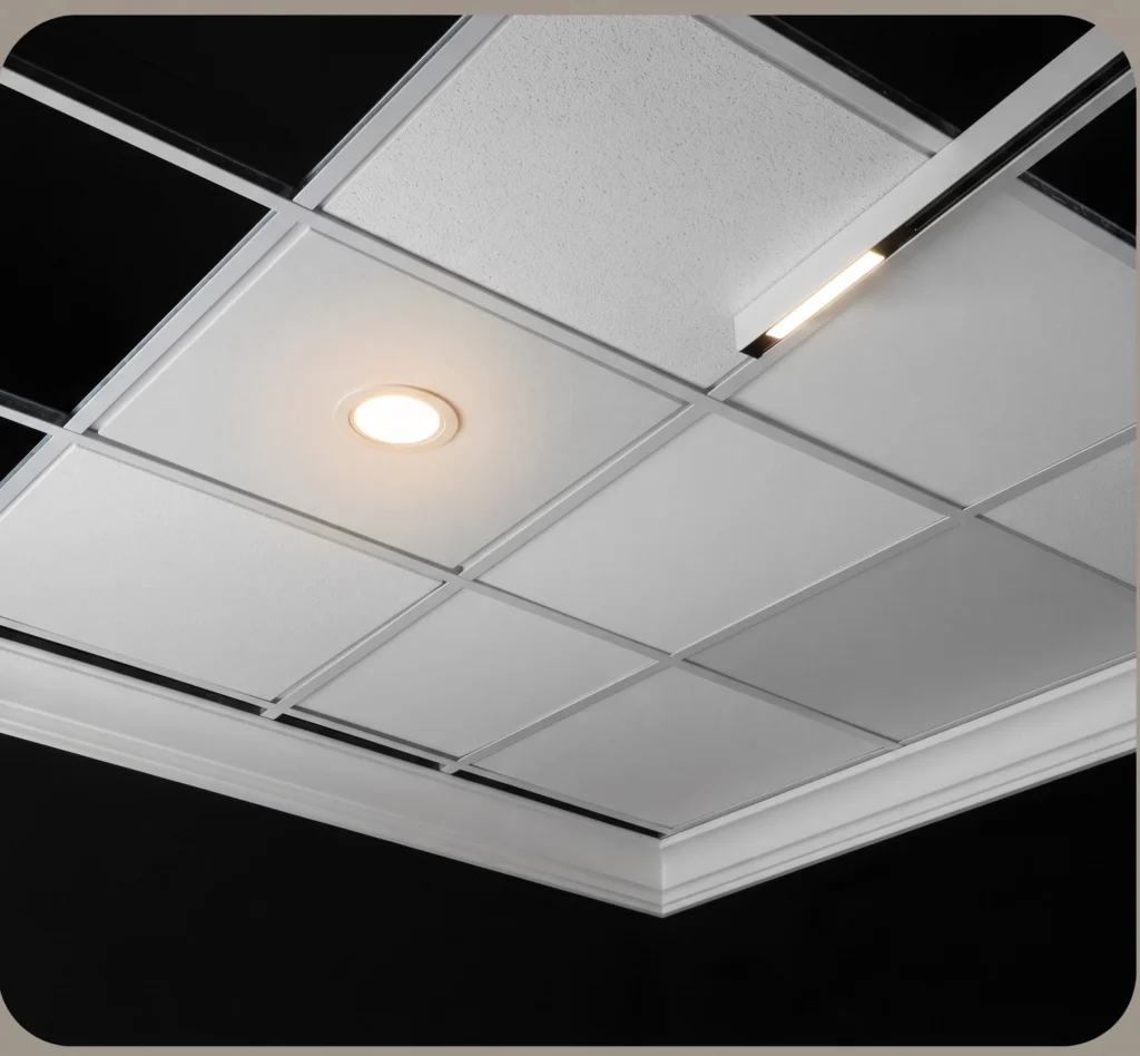 Gypsum false ceiling being installed in Islamabad