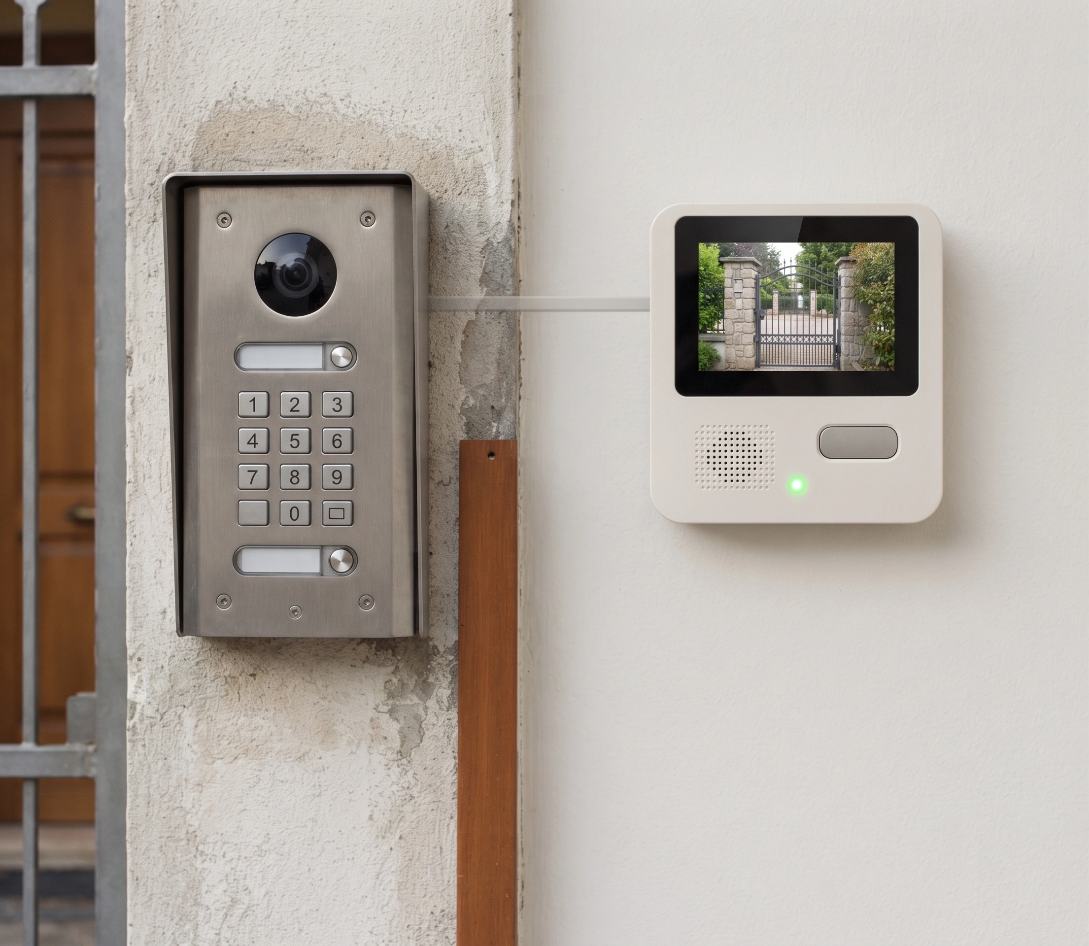 Gate intercom station and lock release being installed in Islamabad