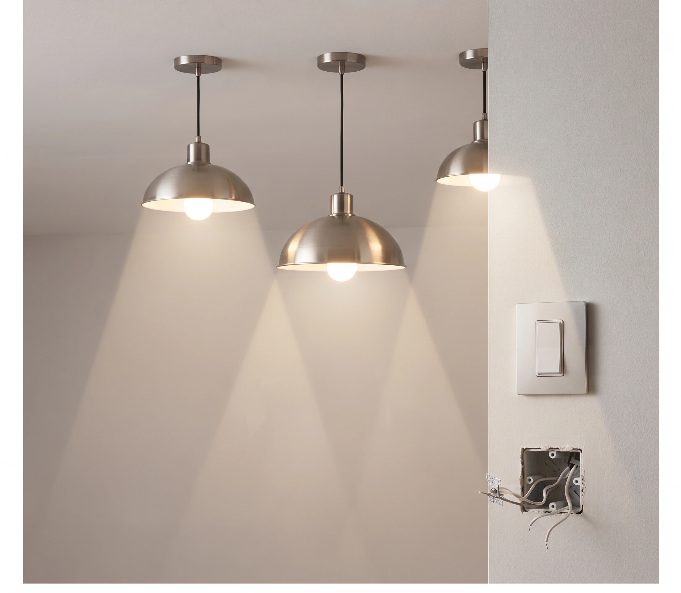 Light fittings installed and wired in an Islamabad home