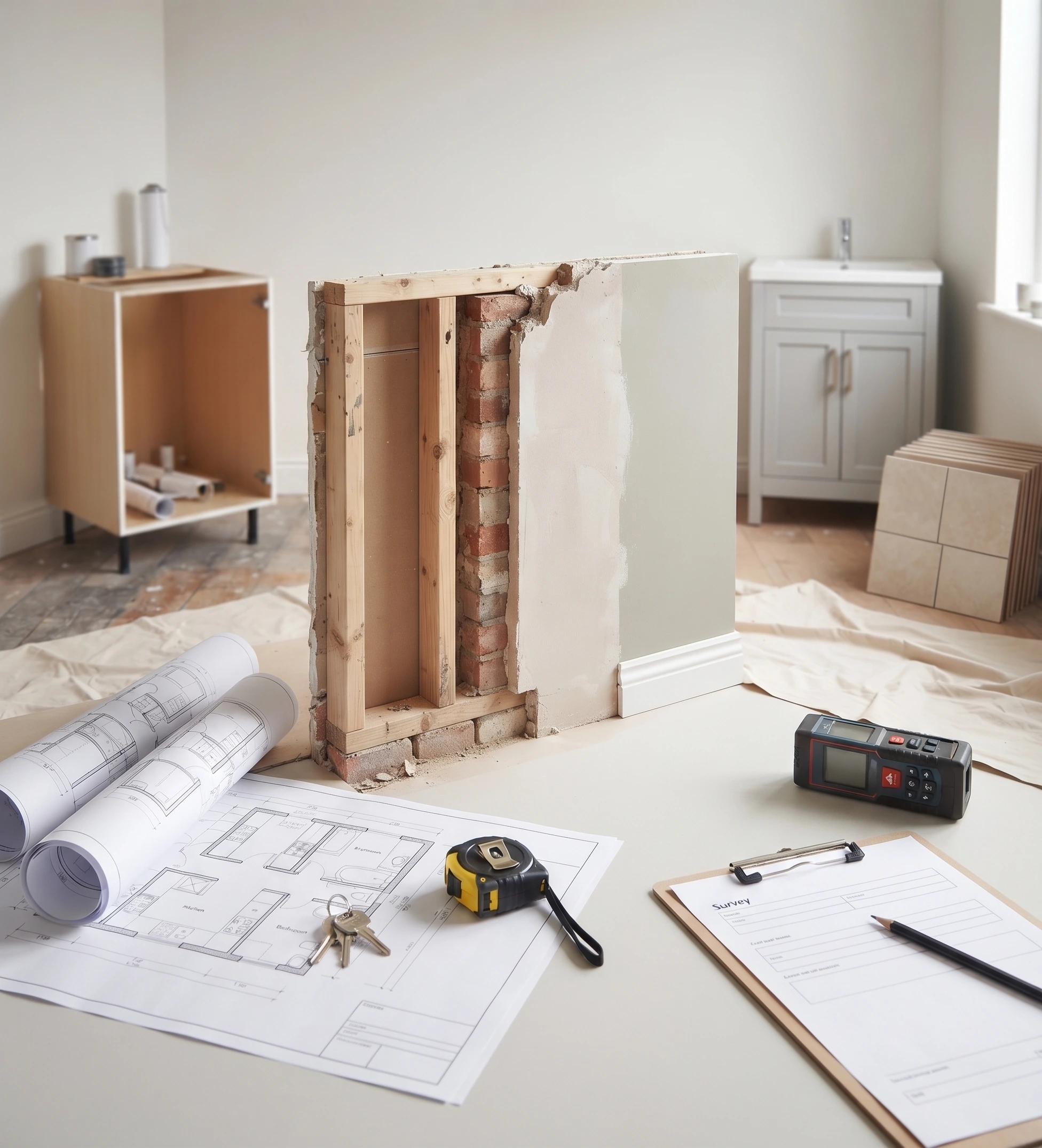 Renovation and civil work under way in an Islamabad house