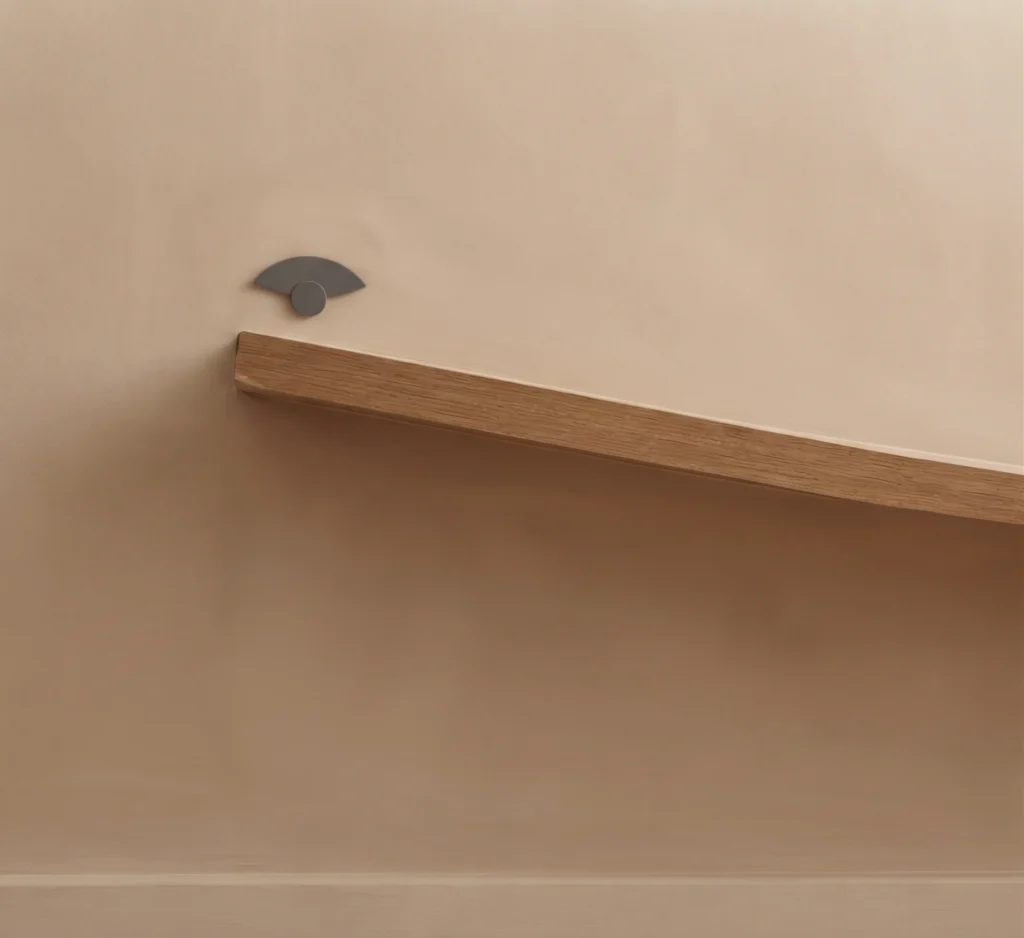 The same shelves refixed level on proper brackets into sound material