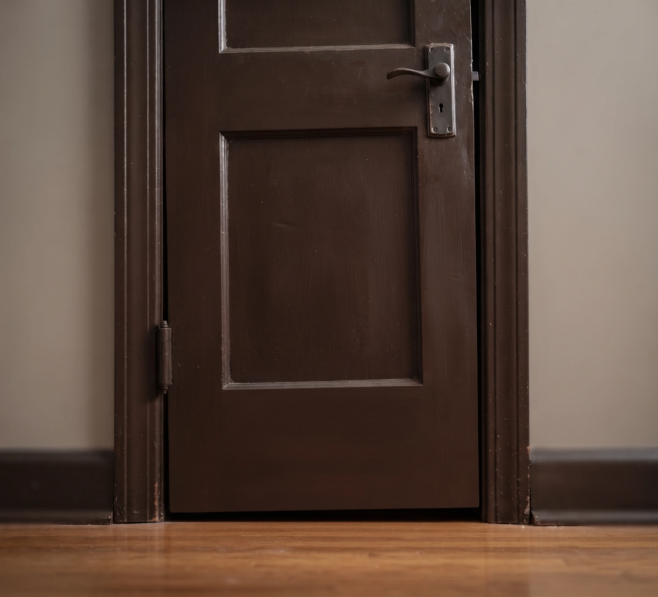 The same door planed and rehung, closing with an even gap all round