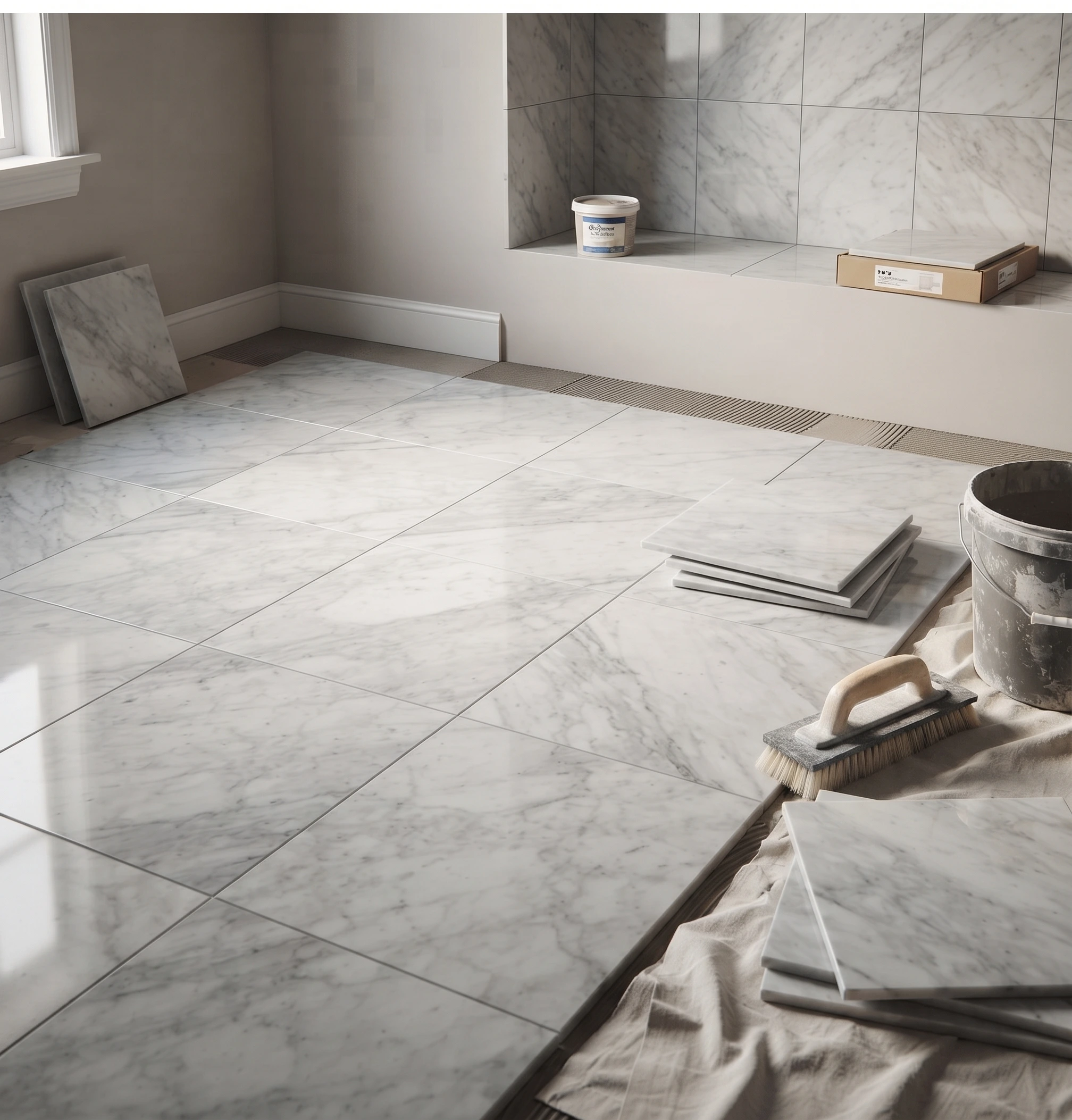 Apni Chhat tiler laying and levelling floor tiles in an Islamabad home