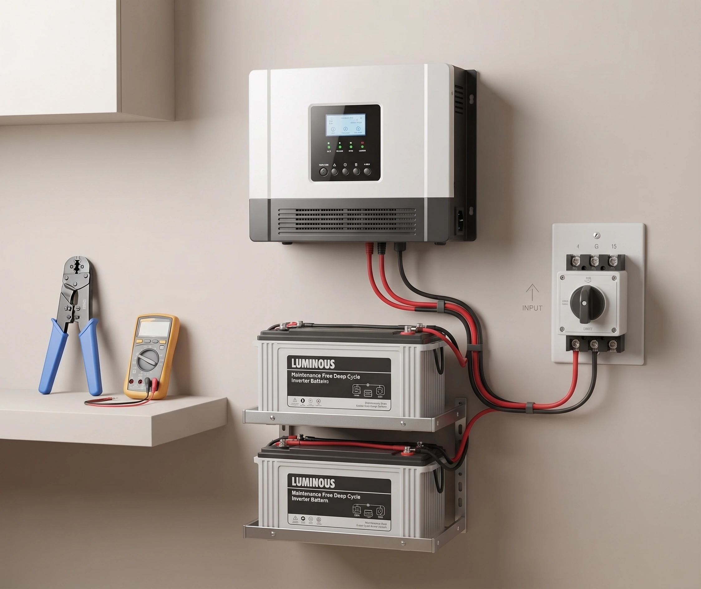 UPS and inverter installed and wired for a home in Islamabad