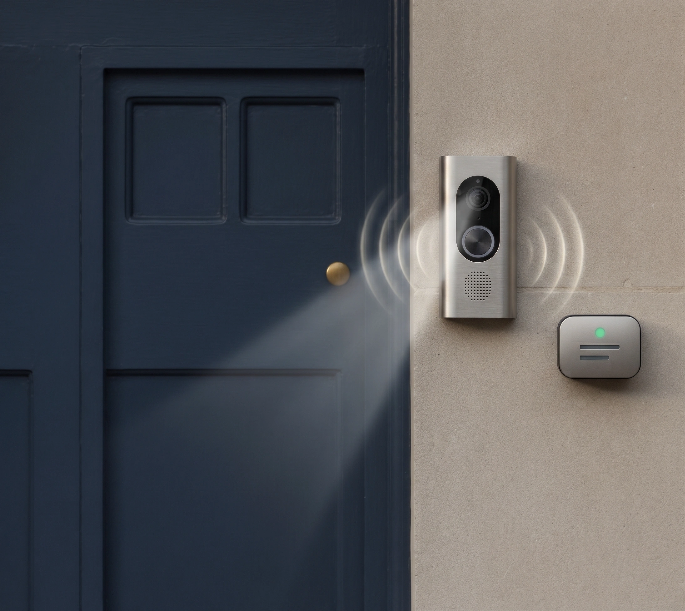 Video doorbell being fitted and paired at an Islamabad front door